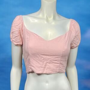 Pink Lottie Moss Crop Top – Tie-Back Sweetheart Neckline